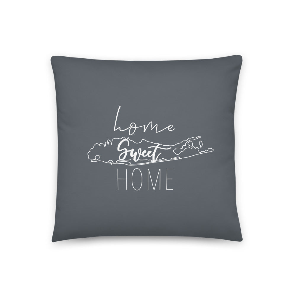 Home Sweet Home Long Island 18x18 inch pillow in gray