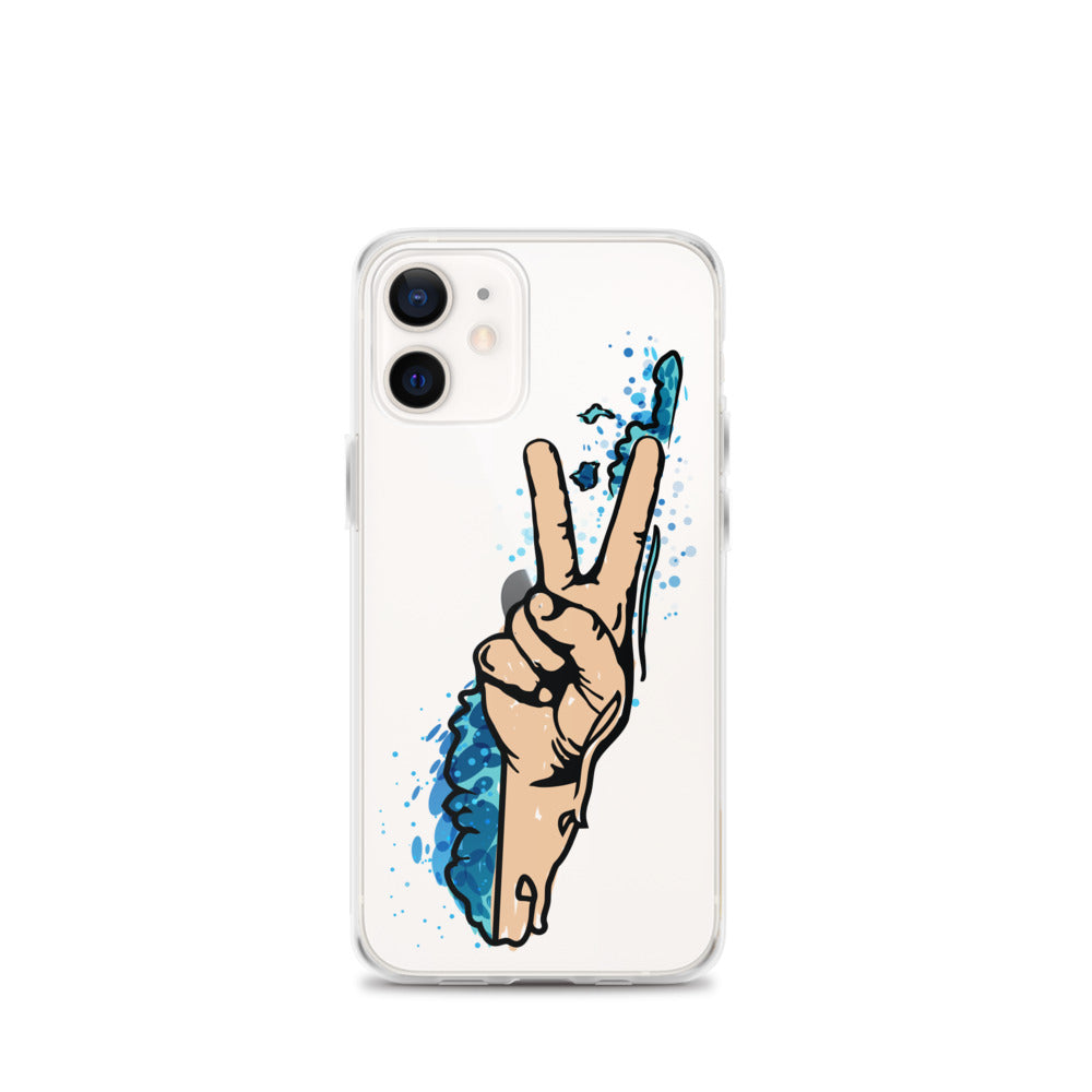 Peace Fingers Long Island Clear iPhone Case