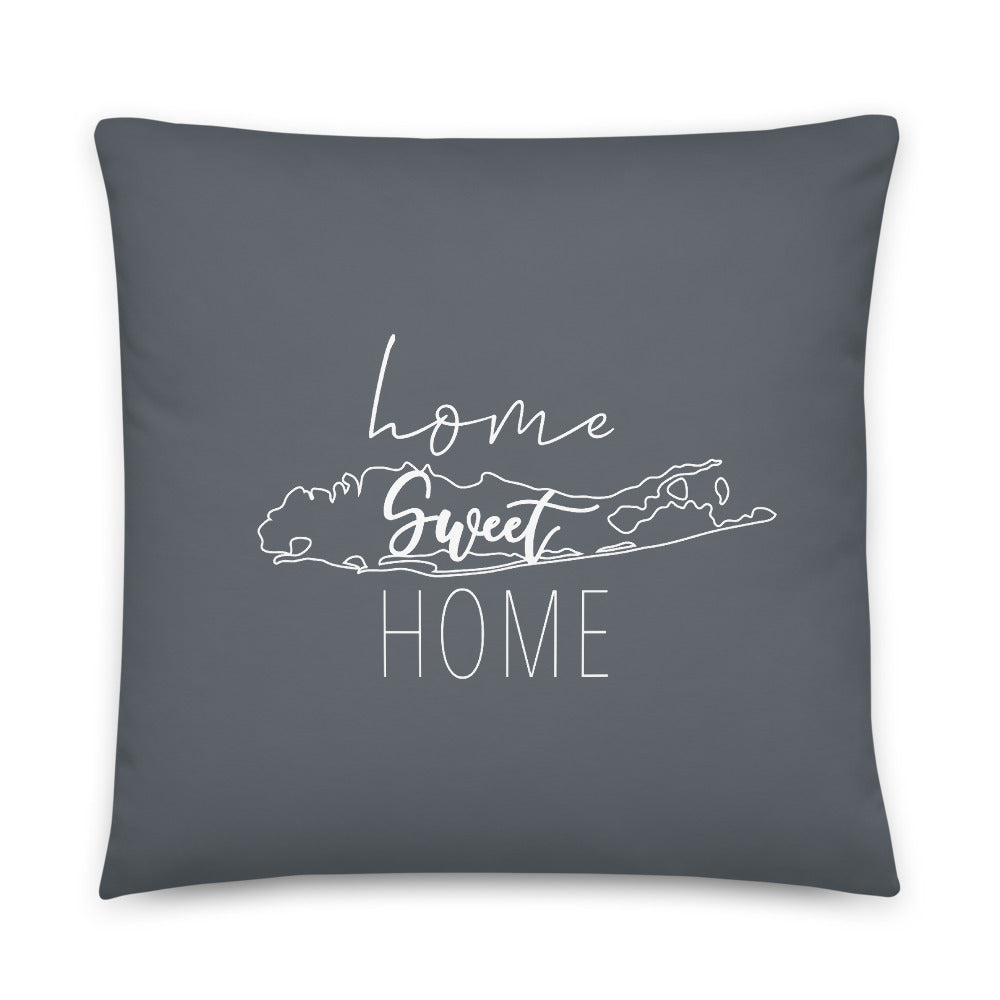 Home Sweet Home Long Island 22x22 inch pillow in gray