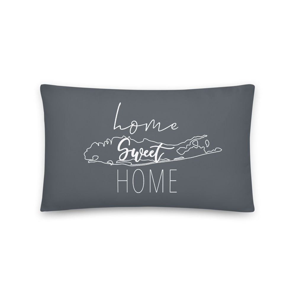 Home Sweet Home Long Island 20x12 inch pillow in gray